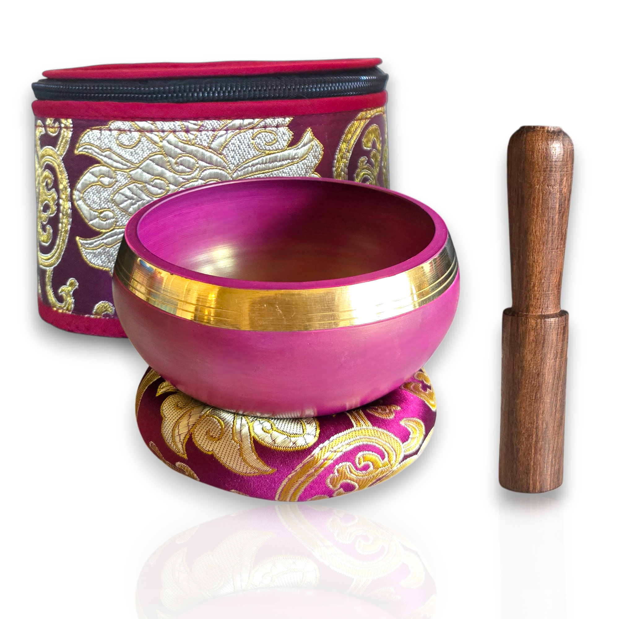 purple 4 inch singing bowl set – tibetan meditation & sound healing bowl with mallet, cushion & gift box – holiday mindfulness gift for women made in nepal